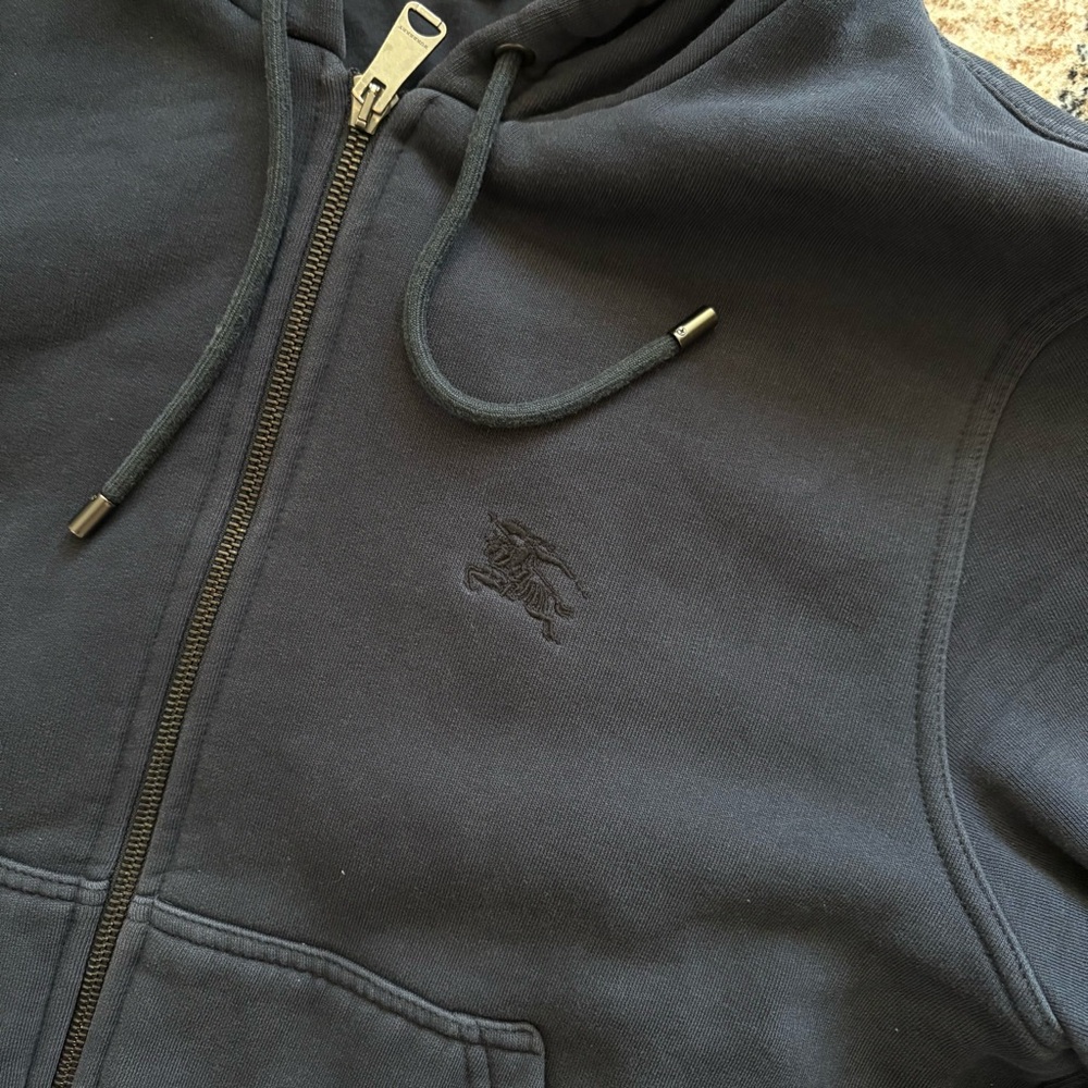Burberry Navy Zip Up Sweatshirt - Picture 3 of 9